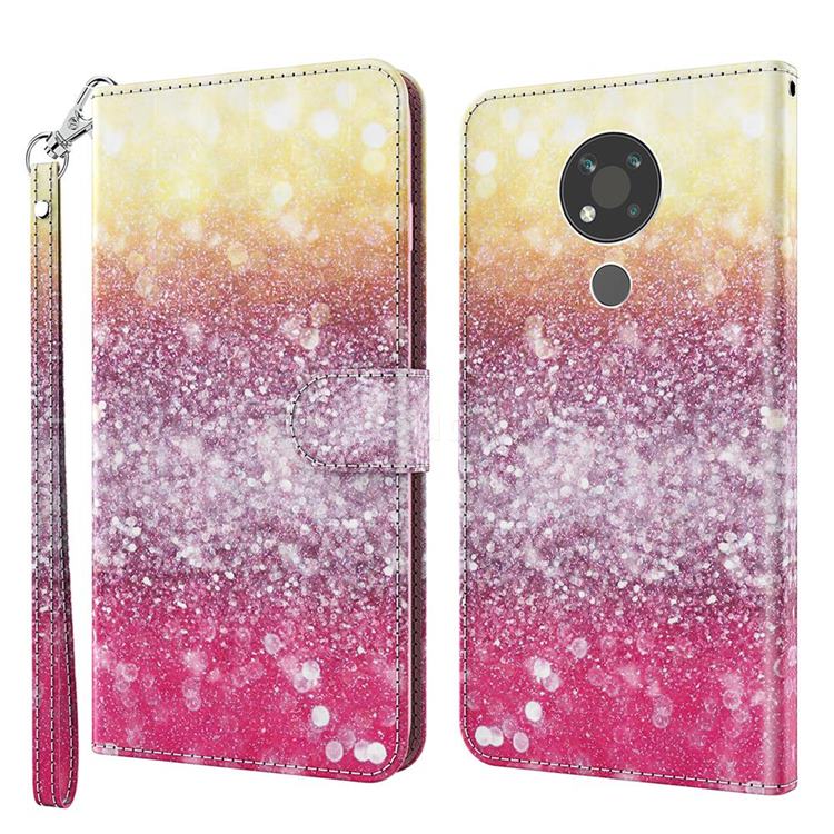 Gradient Rainbow 3D Painted Leather Wallet Case for Nokia 3.4