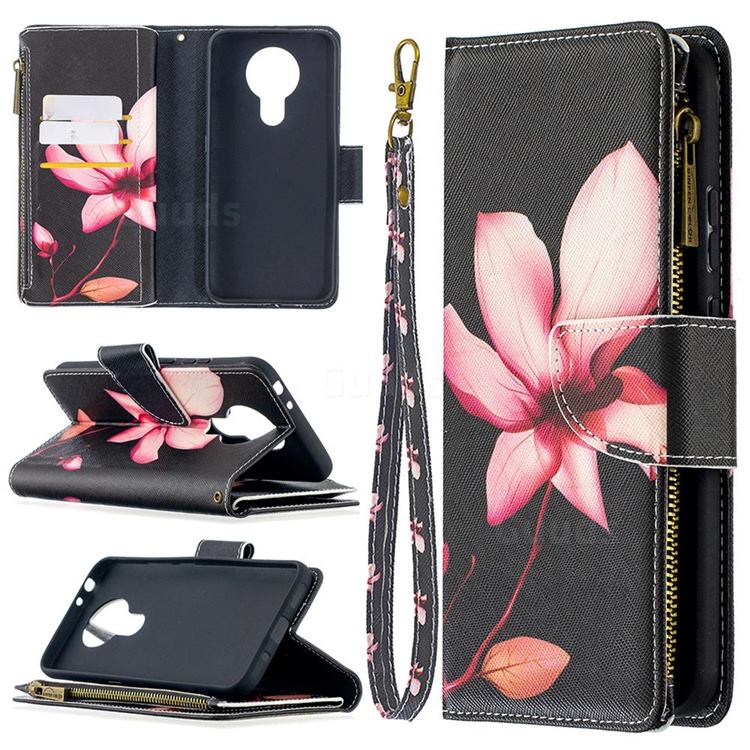 Lotus Flower Binfen Color BF03 Retro Zipper Leather Wallet Phone