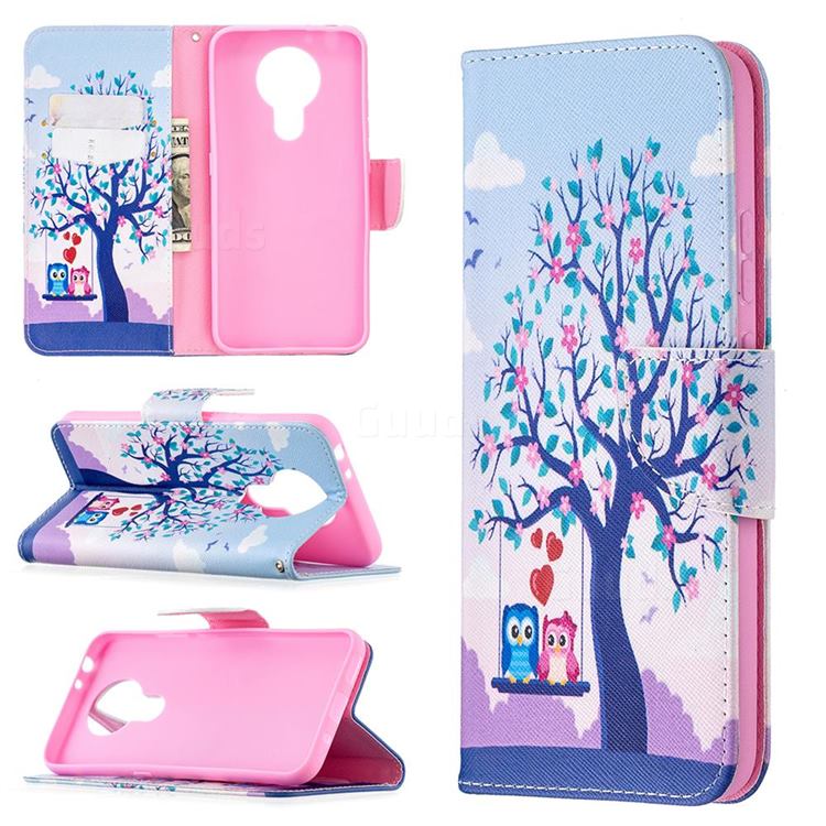 Tree and Owls Leather Wallet Case for Nokia 3.4
