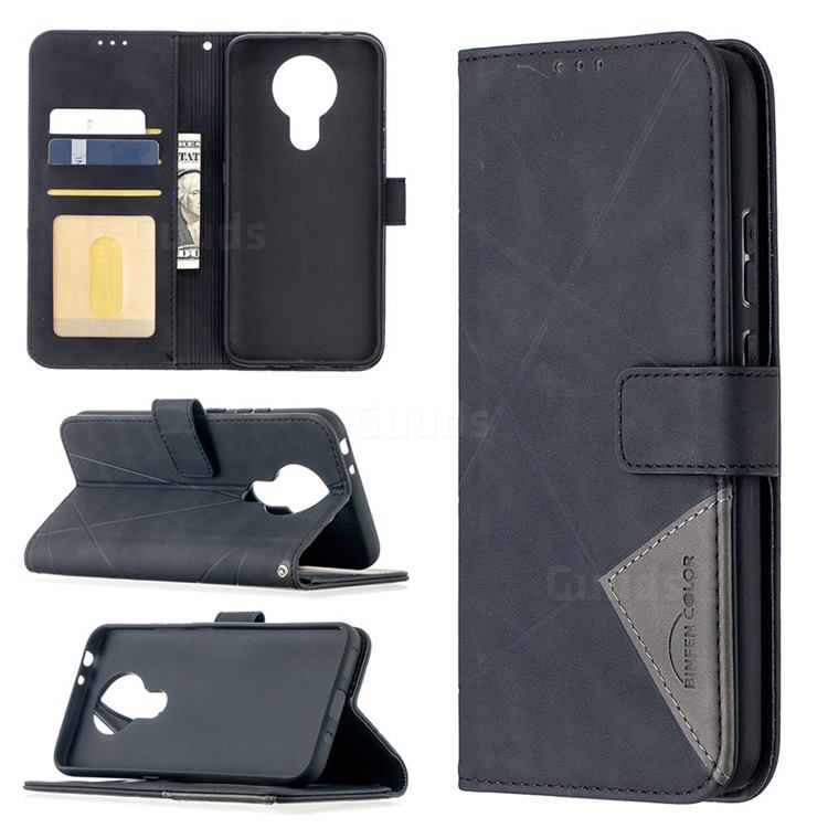 Binfen Color BF05 Prismatic Slim Wallet Flip Cover for Nokia 3.4 - Black