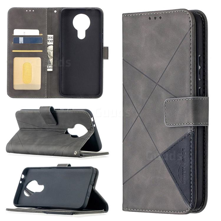 Binfen Color BF05 Prismatic Slim Wallet Flip Cover for Nokia 3.4 - Gray