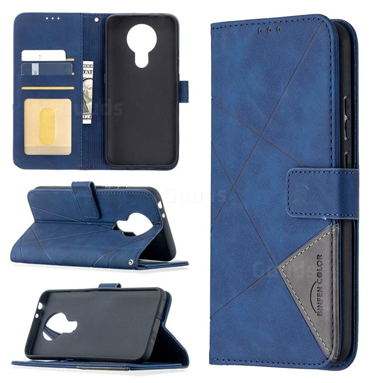 Binfen Color BF05 Prismatic Slim Wallet Flip Cover for Nokia 3.4 - Blue
