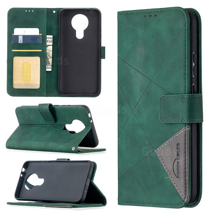 Binfen Color BF05 Prismatic Slim Wallet Flip Cover for Nokia 3.4 - Green