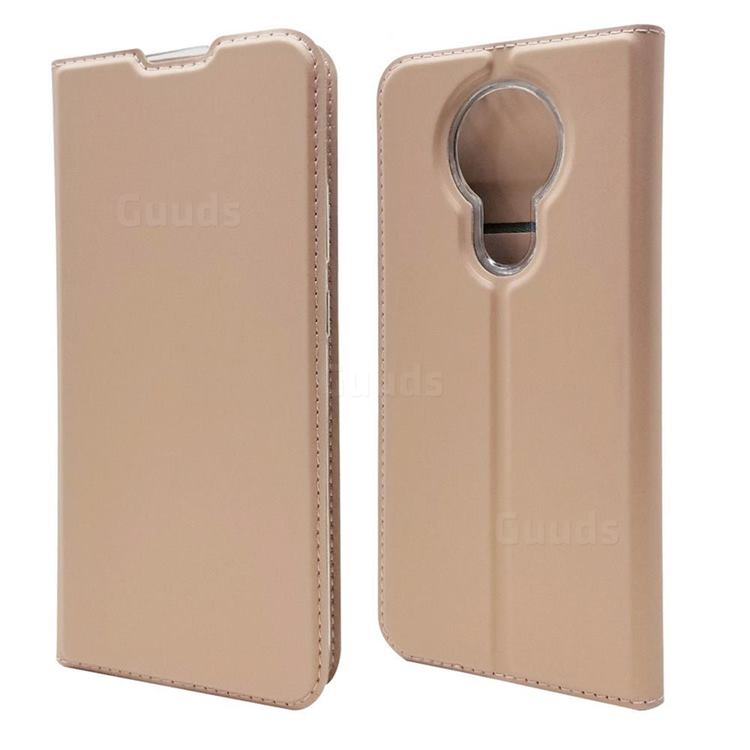 Ultra Slim Card Magnetic Automatic Suction Leather Wallet Case for Nokia 3.4 - Rose Gold