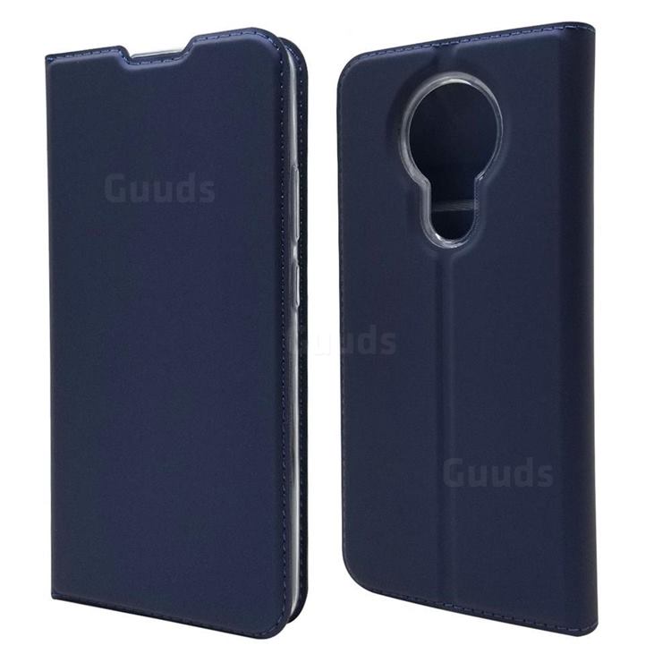 Ultra Slim Card Magnetic Automatic Suction Leather Wallet Case for Nokia 3.4 - Royal Blue