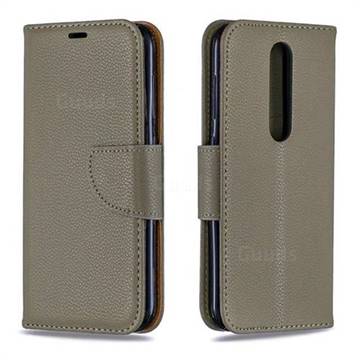Classic Luxury Litchi Leather Phone Wallet Case for Nokia 4.2 - Gray