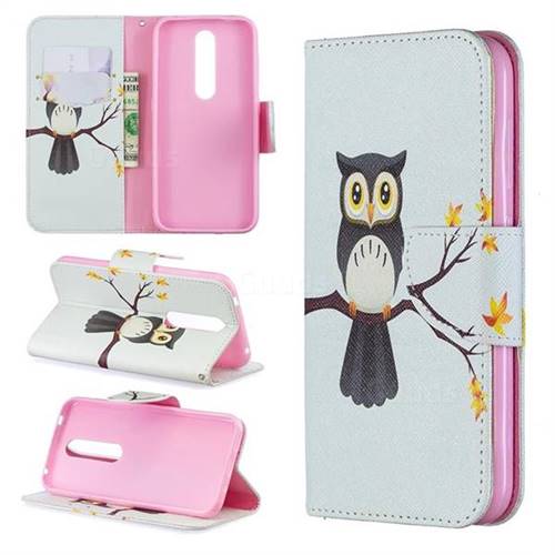 Owl on Tree Leather Wallet Case for Nokia 4.2