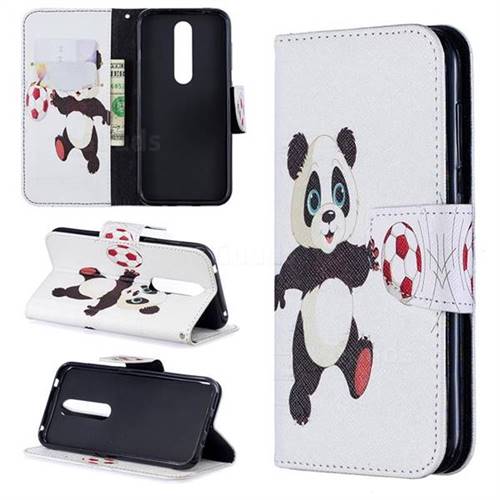 Football Panda Leather Wallet Case for Nokia 4.2