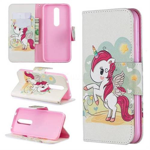 Cloud Star Unicorn Leather Wallet Case for Nokia 4.2