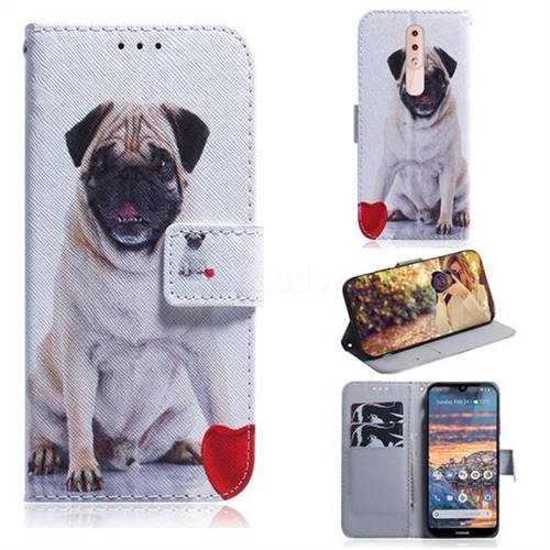 Pug Dog PU Leather Wallet Case for Nokia 4.2