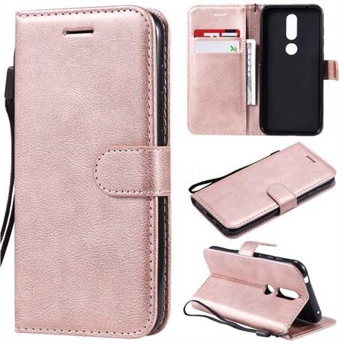 Retro Greek Classic Smooth PU Leather Wallet Phone Case for Nokia 4.2 - Rose Gold