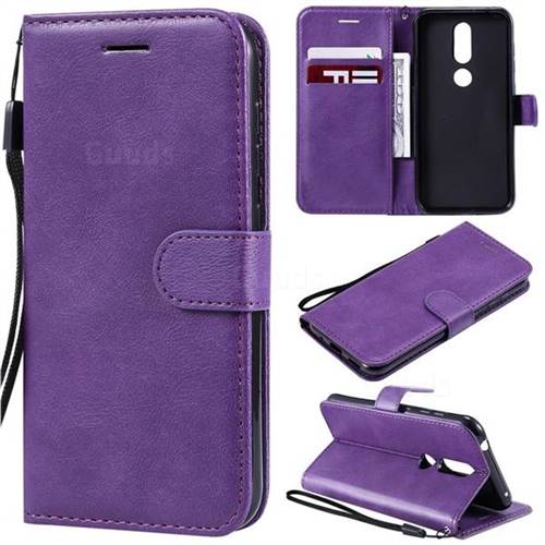 Retro Greek Classic Smooth PU Leather Wallet Phone Case for Nokia 4.2 - Purple