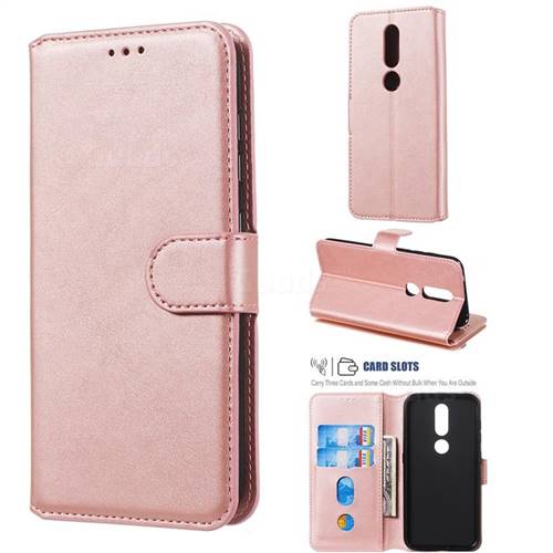 Retro Calf Matte Leather Wallet Phone Case for Nokia 4.2 - Pink