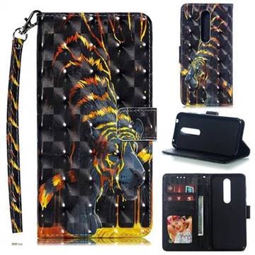 Tiger Totem 3D Painted Leather Phone Wallet Case for Nokia 4.2