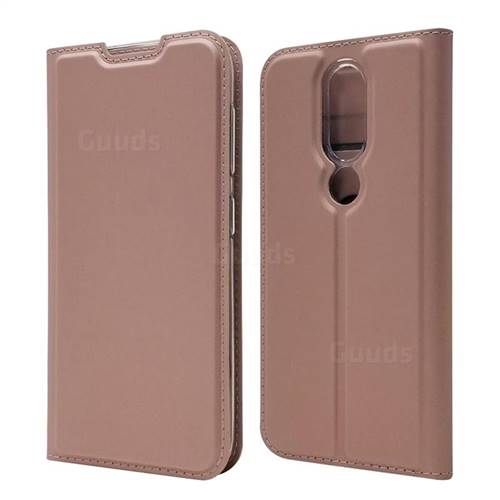 Ultra Slim Card Magnetic Automatic Suction Leather Wallet Case for Nokia 4.2 - Rose Gold