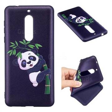 Bamboo Panda 3D Embossed Relief Black Soft Back Cover for Nokia 5 Nokia5