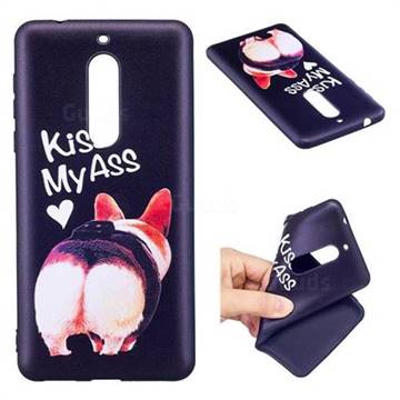 Lovely Pig Ass 3D Embossed Relief Black Soft Back Cover for Nokia 5 Nokia5