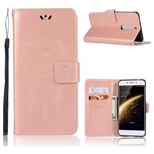 Intricate Embossing Owl Campanula Leather Wallet Case for Nokia 5 Nokia5 - Rose Gold