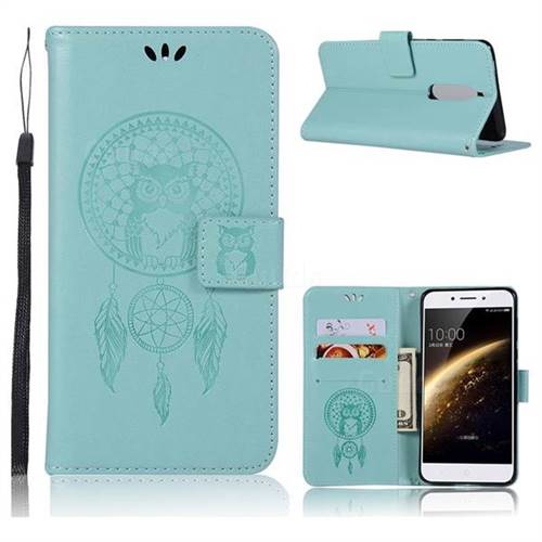 Intricate Embossing Owl Campanula Leather Wallet Case for Nokia 5 Nokia5 - Green