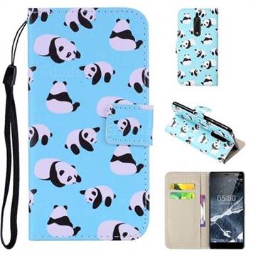 Panda PU Leather Wallet Phone Case Cover for Nokia 5 Nokia5