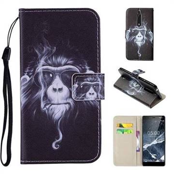 Chimpanzee PU Leather Wallet Phone Case Cover for Nokia 5 Nokia5