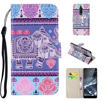 Totem Elephant PU Leather Wallet Phone Case Cover for Nokia 5 Nokia5