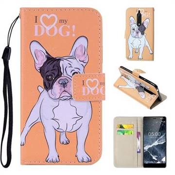 Love Dog PU Leather Wallet Phone Case Cover for Nokia 5 Nokia5