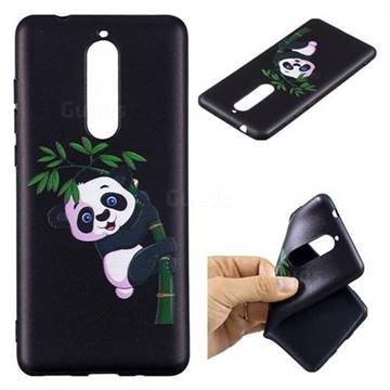 Bamboo Panda 3D Embossed Relief Black Soft Back Cover for Nokia 5.1