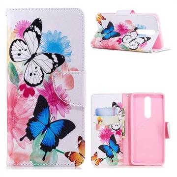 Vivid Flying Butterflies Leather Wallet Case for Nokia 5.1