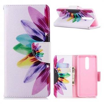Seven-color Flowers Leather Wallet Case for Nokia 5.1