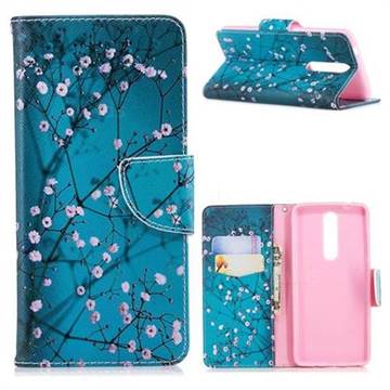 Blue Plum Leather Wallet Case for Nokia 5.1