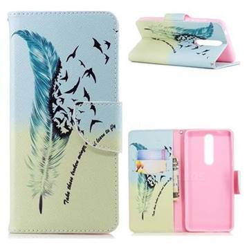 Feather Bird Leather Wallet Case for Nokia 5.1