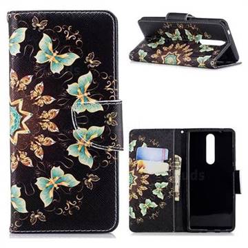 Circle Butterflies Leather Wallet Case for Nokia 5.1