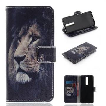 Lion Face PU Leather Wallet Case for Nokia 5.1