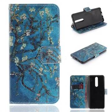 Apricot Tree PU Leather Wallet Case for Nokia 5.1
