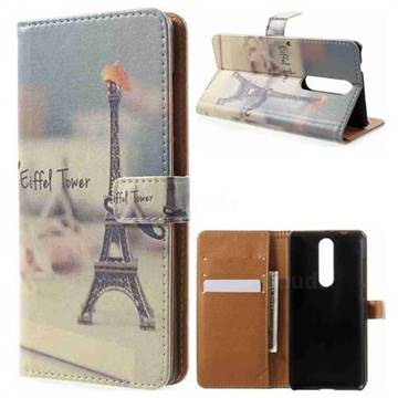 Eiffel Tower Leather Wallet Case for Nokia 5.1