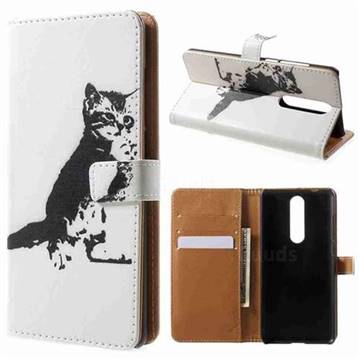 Cute Cat Leather Wallet Case for Nokia 5.1