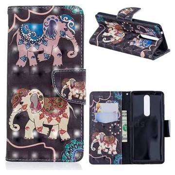 Totem Elephant 3D Painted Leather Wallet Phone Case for Nokia 5.1