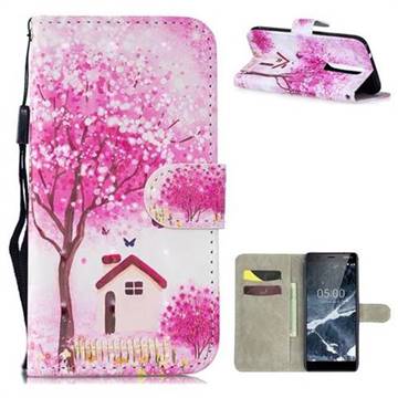 Tree House 3D Painted Leather Wallet Phone Case for Nokia 5.1