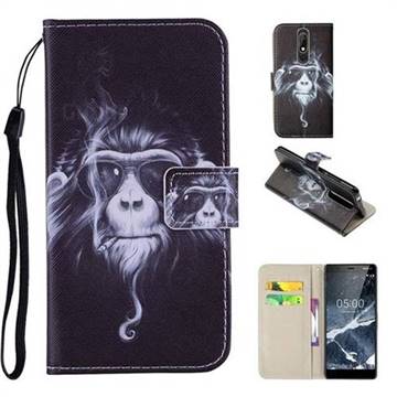 Chimpanzee PU Leather Wallet Phone Case Cover for Nokia 5.1