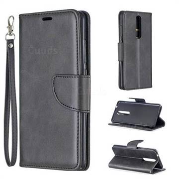 Classic Sheepskin PU Leather Phone Wallet Case for Nokia 5.1 - Black