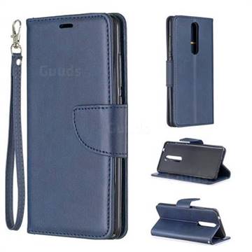Classic Sheepskin PU Leather Phone Wallet Case for Nokia 5.1 - Blue