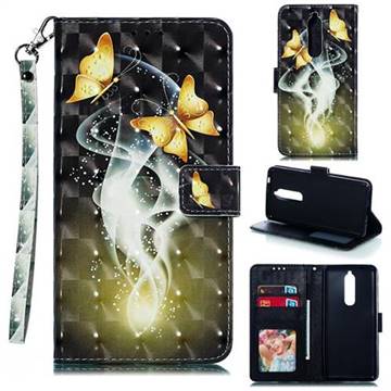 Dream Butterfly 3D Painted Leather Phone Wallet Case for Nokia 5.1