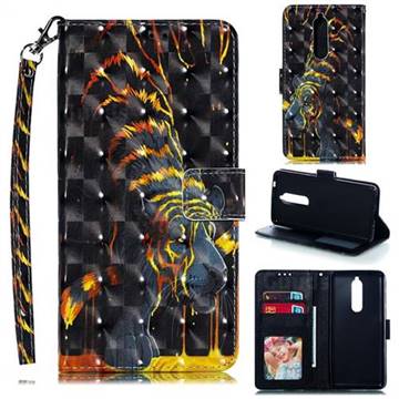 Tiger Totem 3D Painted Leather Phone Wallet Case for Nokia 5.1