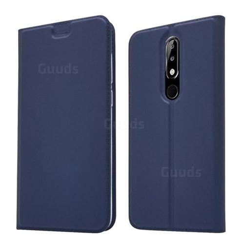 Ultra Slim Card Magnetic Automatic Suction Leather Wallet Case for Nokia 5.1 Plus (Nokia X5) - Royal Blue