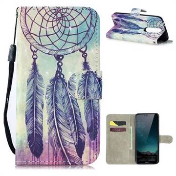 Feather Wind Chimes 3D Painted Leather Wallet Phone Case for Nokia 5.1 Plus (Nokia X5)