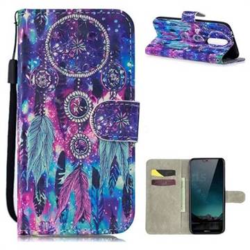 Star Wind Chimes 3D Painted Leather Wallet Phone Case for Nokia 5.1 Plus (Nokia X5)