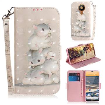 Three Squirrels 3D Painted Leather Wallet Phone Case for Nokia 5.3