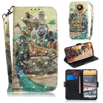 Beast Zoo 3D Painted Leather Wallet Phone Case for Nokia 5.3