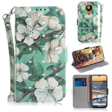 Watercolor Flower 3D Painted Leather Wallet Phone Case for Nokia 5.3